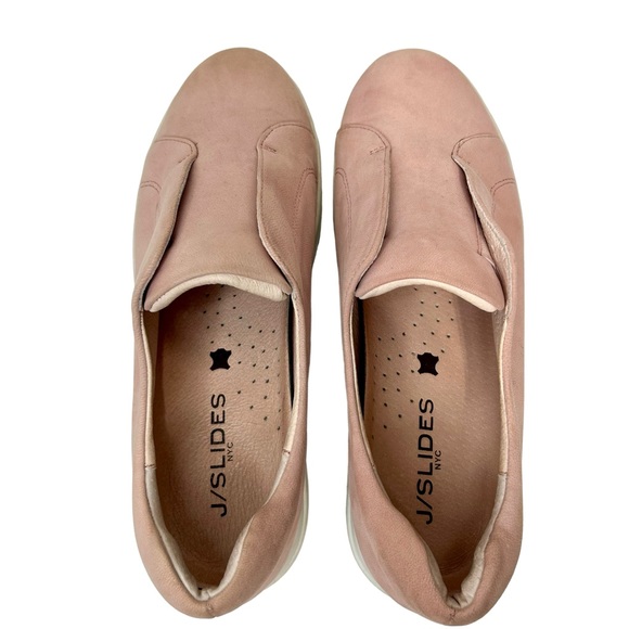 J/Slides Leather Slip On Platform Sneakers Sz 8.5 Pink - Picture 4 of 10